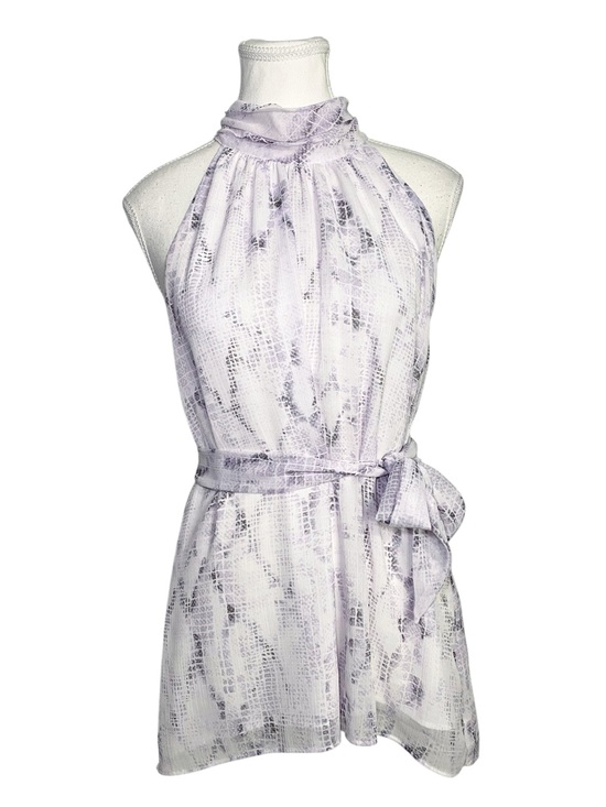 White House Black Market Tops - White House Black Market Lavender Snakeskin Halter Tie-Waist Blouse Size L